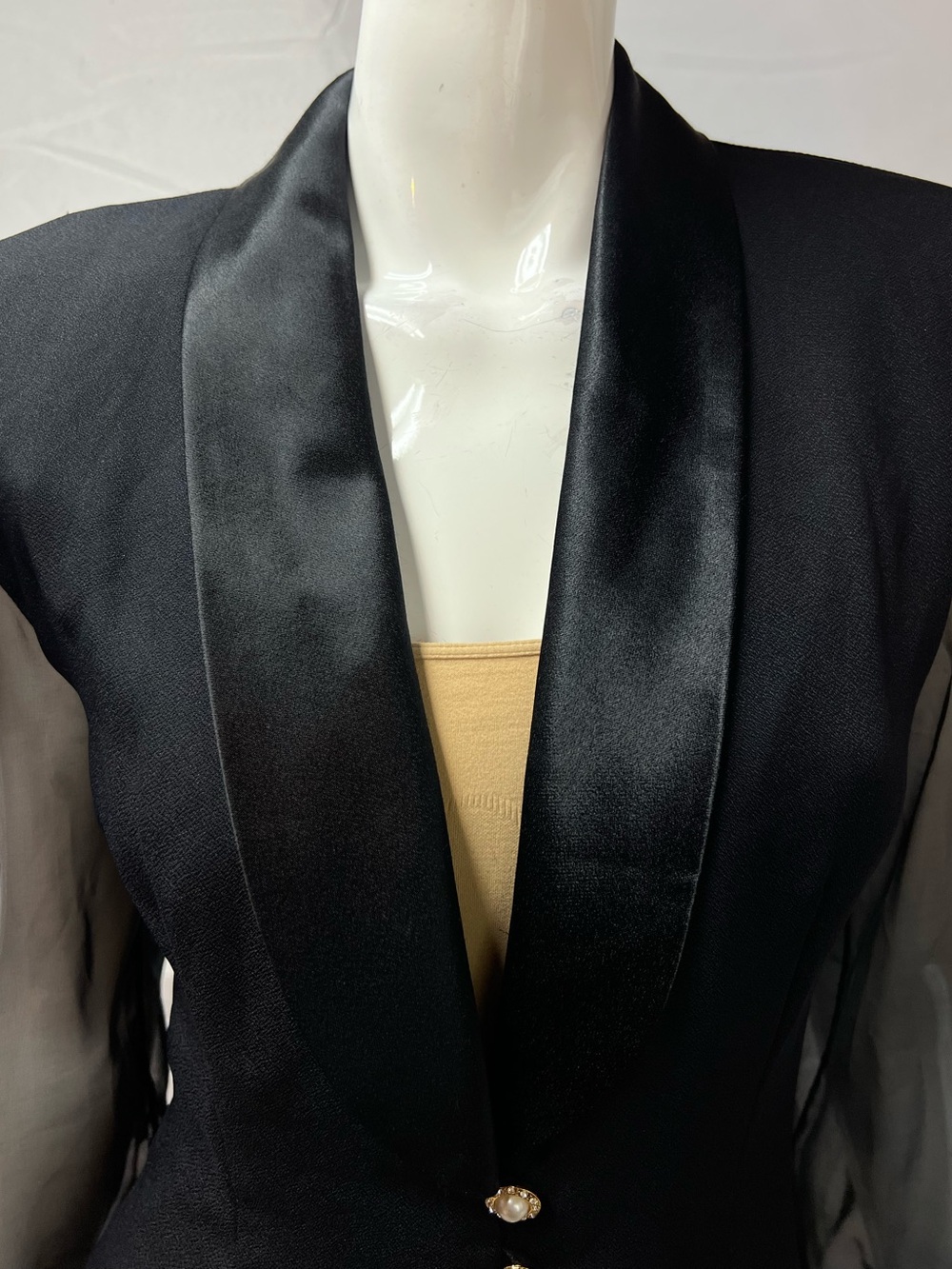 Vintage Cache 9/10 Black Tailcoat 90s Goth Fairycore Steampunk Victorian Jacket - Picture 5 of 11
